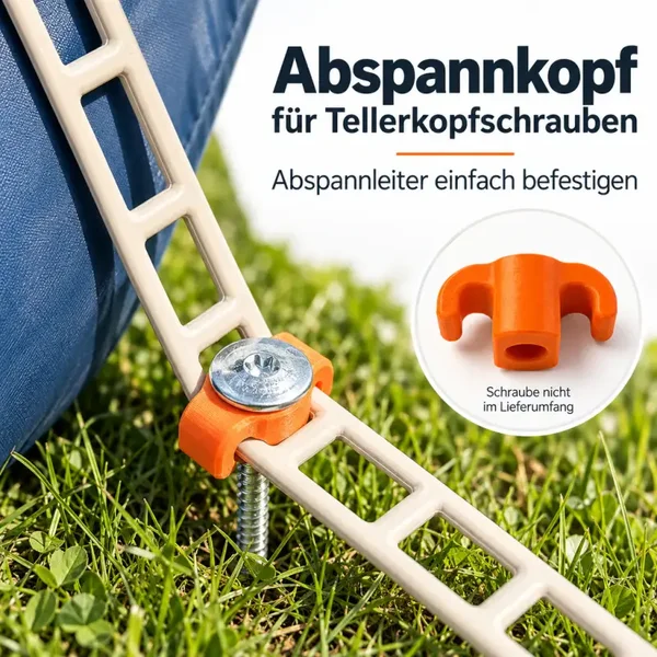 Vorzelt Hering (Abspann Kopf für Flachkopfschrauben, Zelthering, Camping)