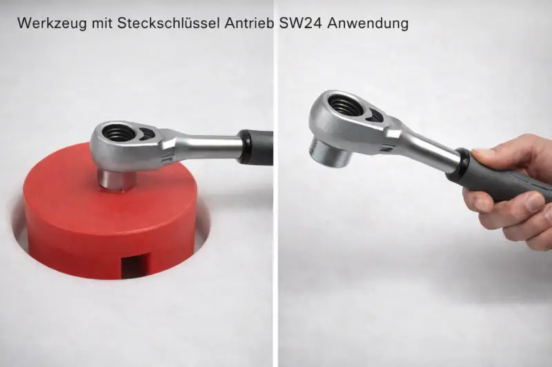 Einsatz eines Wassertank Schlüssel