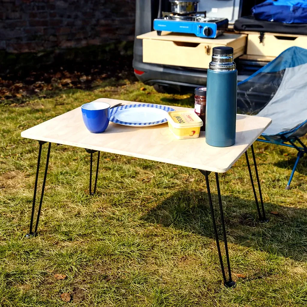 Campingtisch & Euroboxdeckel aus Holz – klappbar, platzsparend, multifunktional für Outdoor, Vanlife, Camping