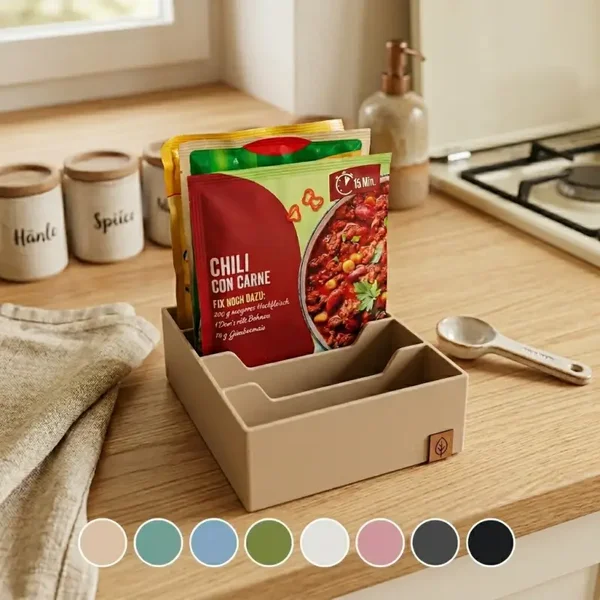 Fix-Tüten-Organizer – Praktischer Küchen Organizer für Fixbeutel & Pudding| Ordnungssystem Küche | Schrank Organizer Küche | Küchen Zubehör