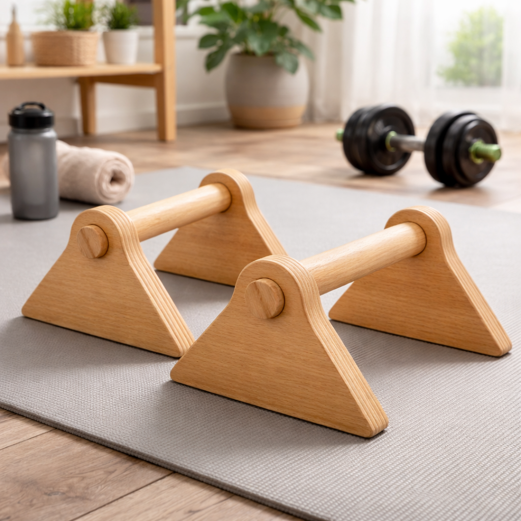 Liegestützgriffe (Holz-Push-up Bars für allgemeine Fitness)