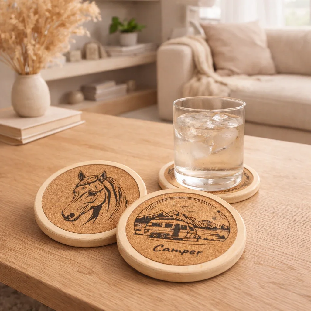 Glasuntersetzer (Holz mit verschiedene Motiven)