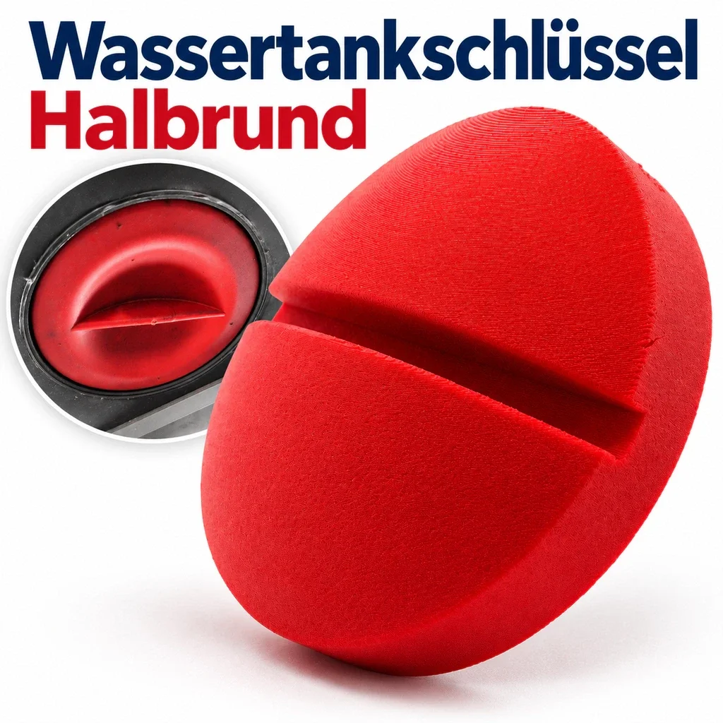 Wassertankschlüssel für Wohnmobil und Wohnwagen– runde Ausführung mit Mittelsteg, Ø 90 mm