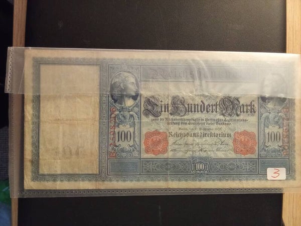 German Reichs Bank Note (large) 100 Marks 1909
