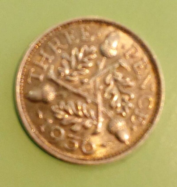 Silver Three Pence Coin 1936