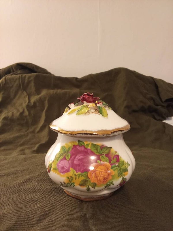 Decorative Small Pot with hand painted flower
