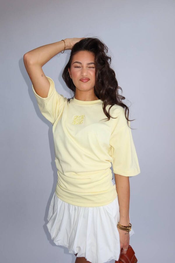 Priority snatched top - butter yellow