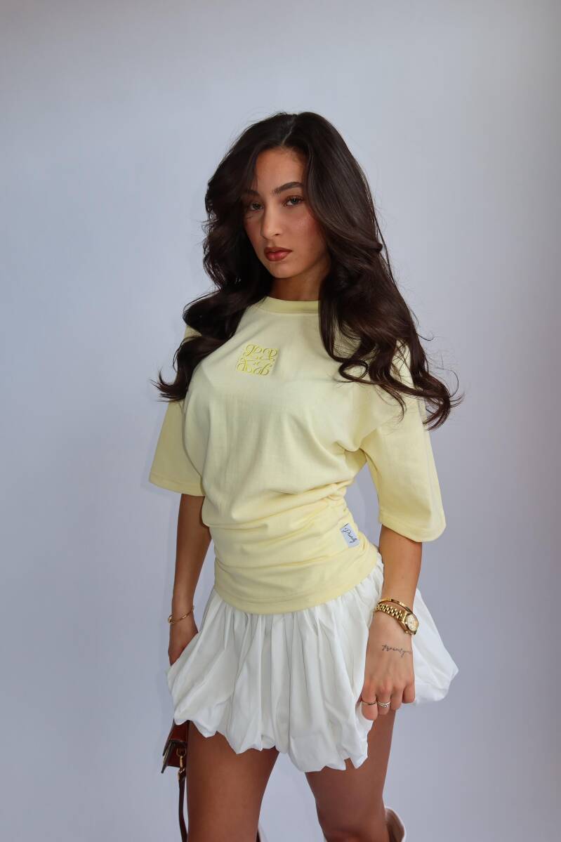 Priority snatched top - butter yellow