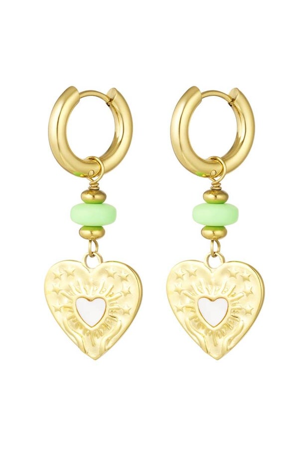 Oorbellen heart coin