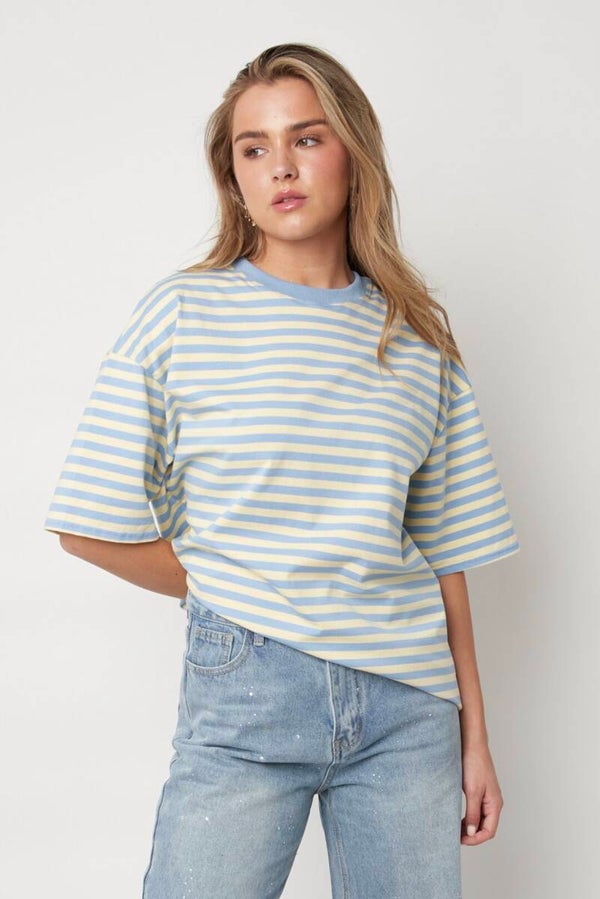 Colorful stripes shirt - blue yellow