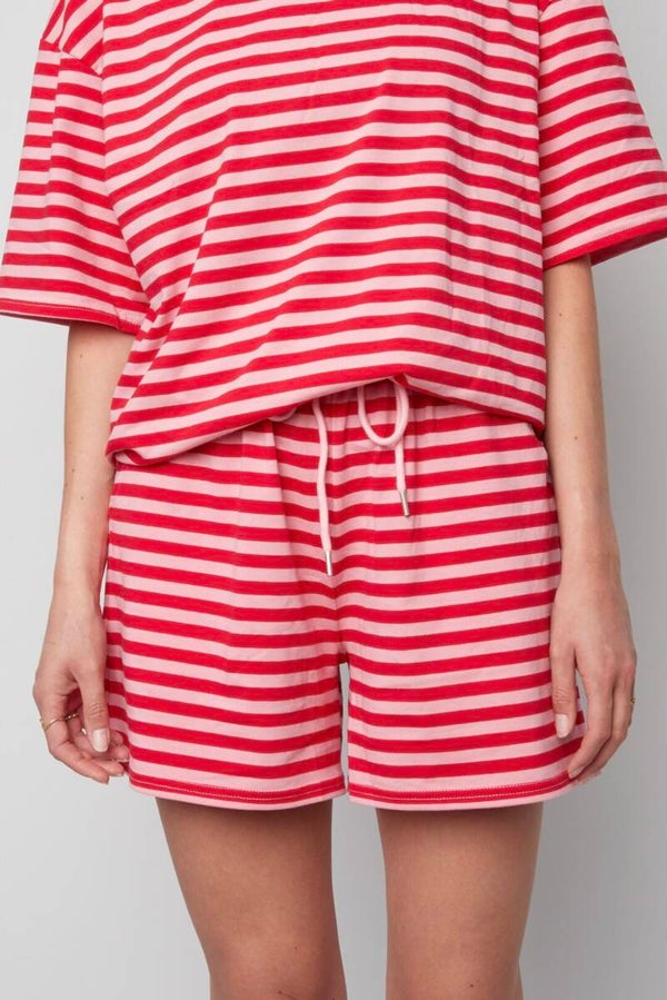 Stripes short - pink red