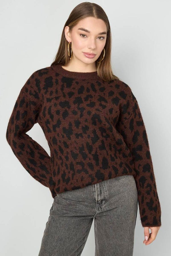 Leopard sweater - brown