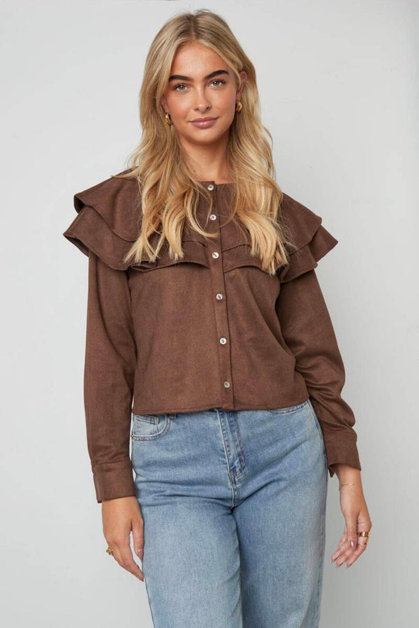 Woven top - brown