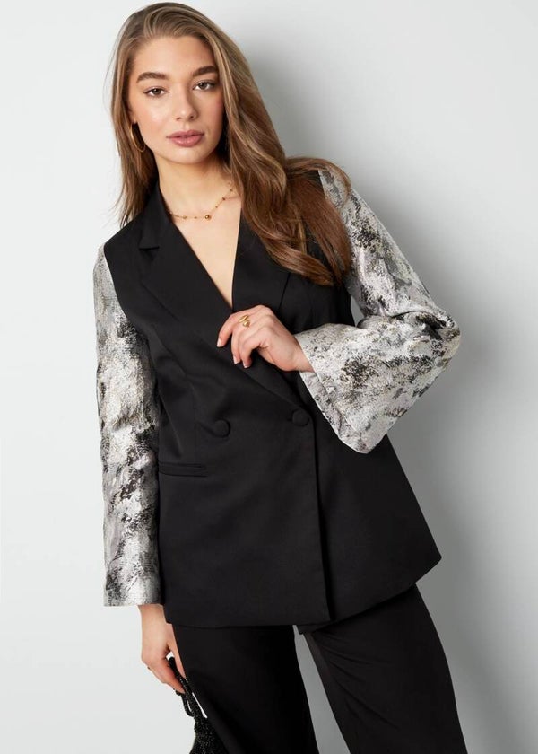 Blazer jacquard- black