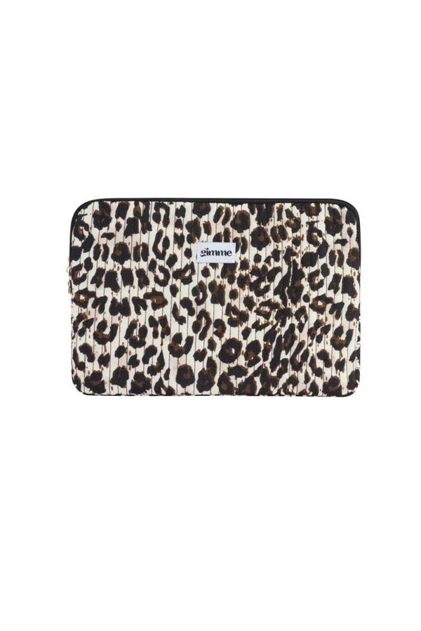 Leopard laptopcase - creme