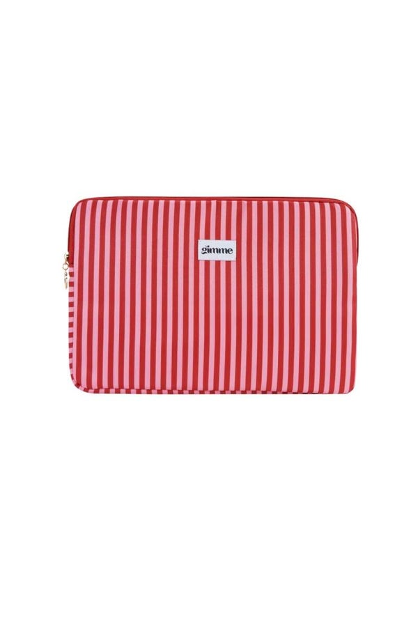 Little stripes laptopcase - red pink