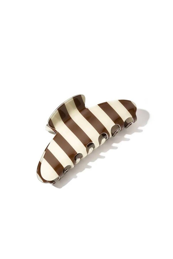 Haarclip stripes - brown white