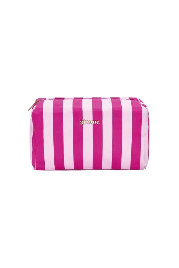 Stripes make up bag - pink fuchsia
