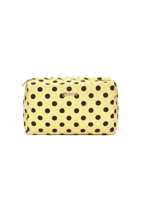 Dots make up bag - yellow brown