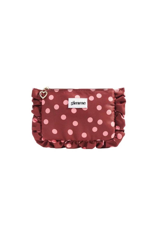 Dots make up bag - bordeaux