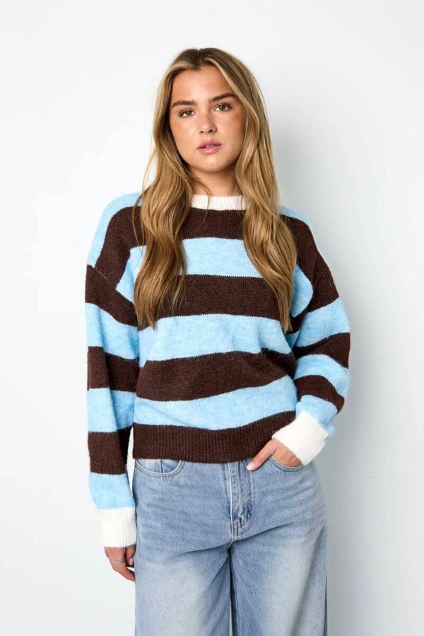 Leola stripes sweater - blue brown