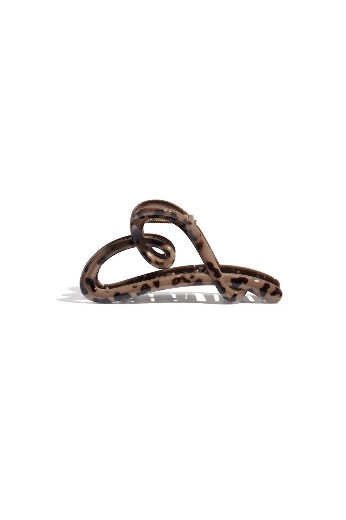 Haarclip leopard heart - brown