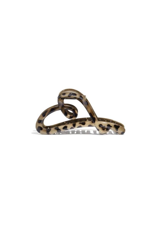 Haarclip leopard heart - khaki
