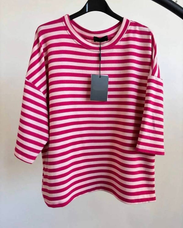 Macy stripes shirt - fuchsia
