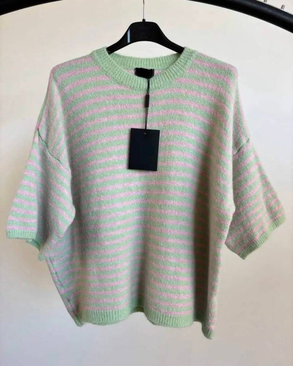 Nura stripes top - apple green