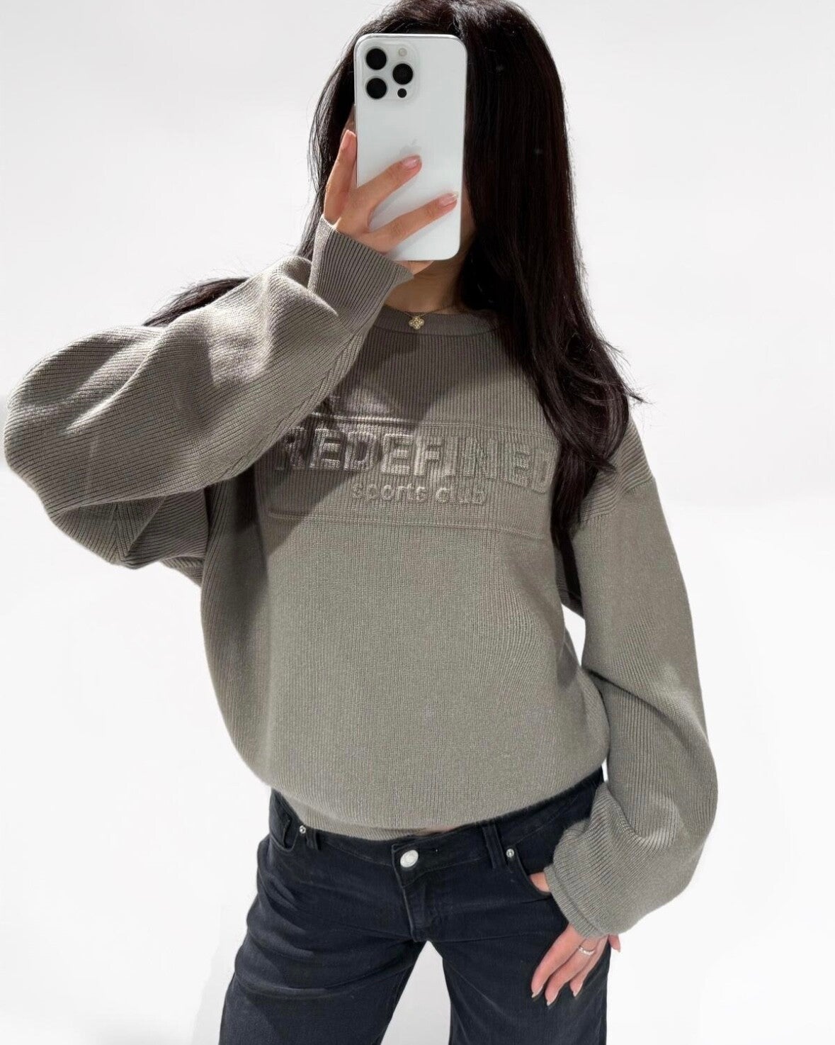 Redefined ribbed sweater - taupe