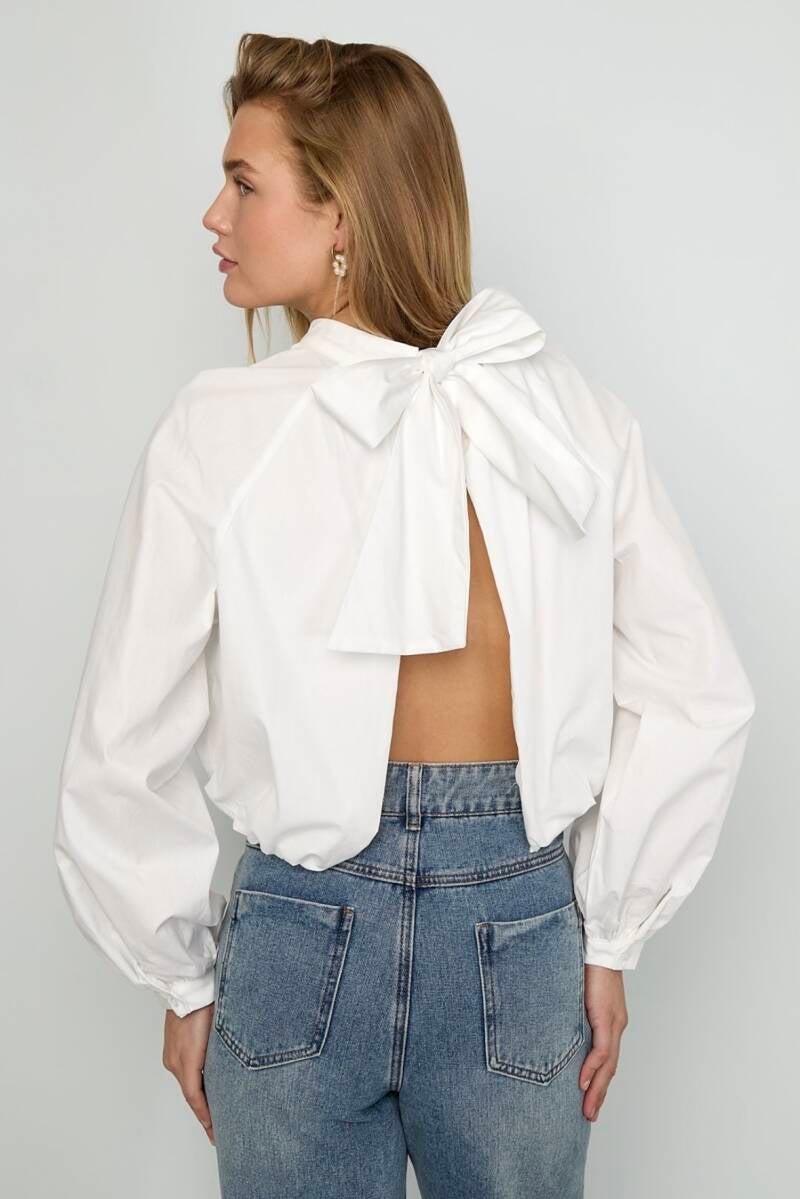 Darling bow top - white / SPECIAL DROP
