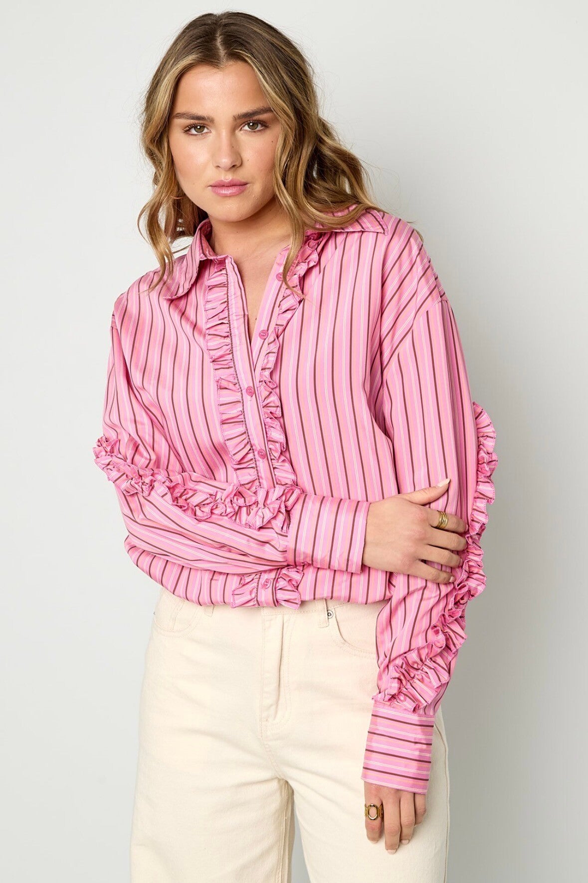 French flirt blouse - pink / SPECIAL DROP