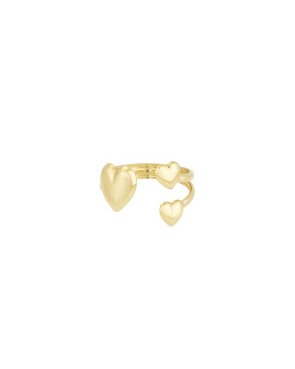 Heart trio ring