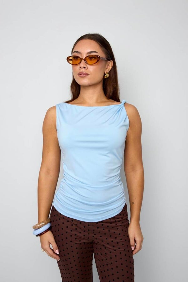 Tropical tease top - light blue
