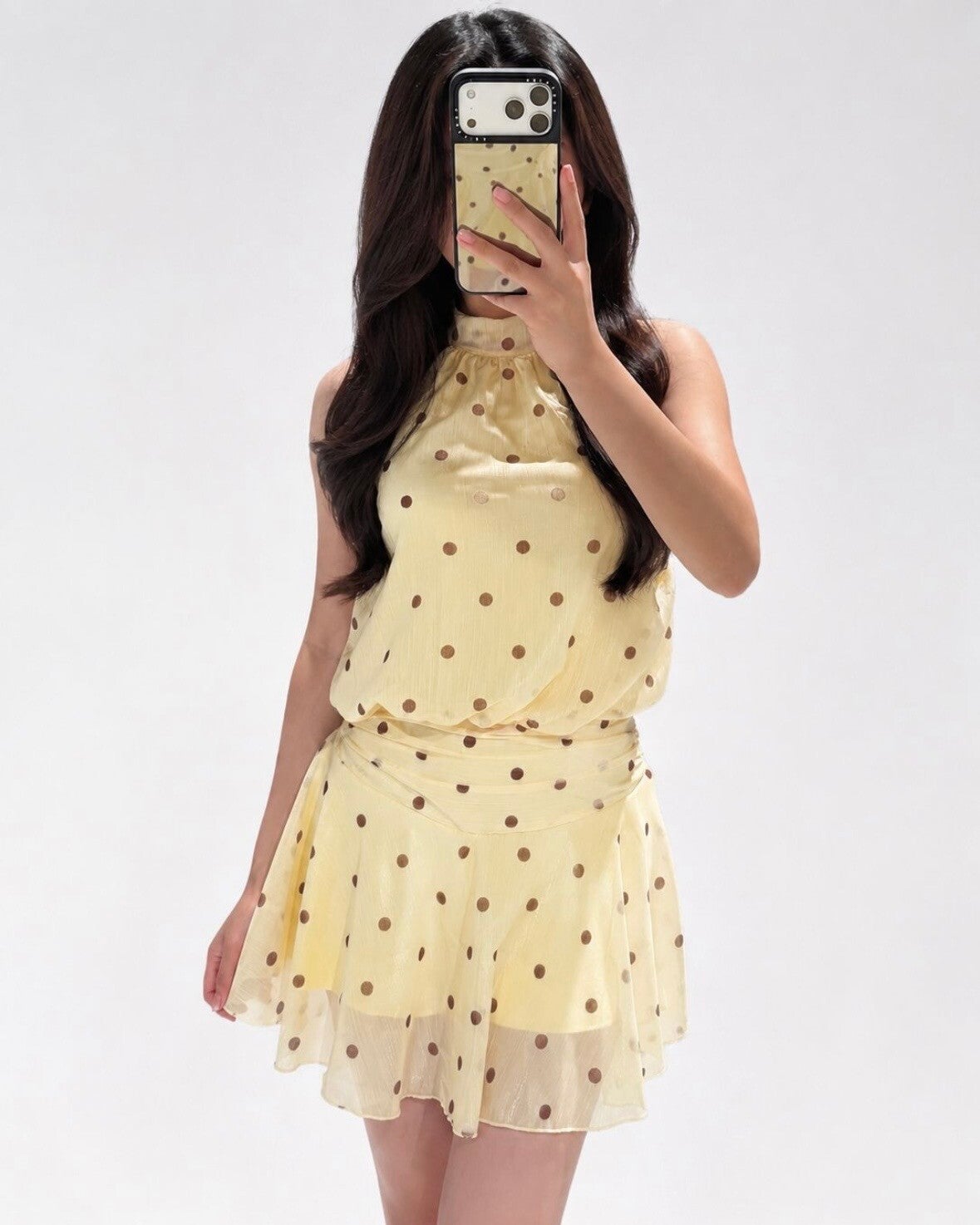 Polkadots dress hailey - yellow