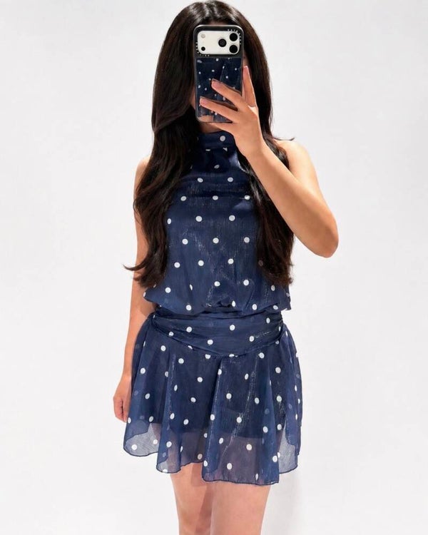 Polkadots dress hailey - navy