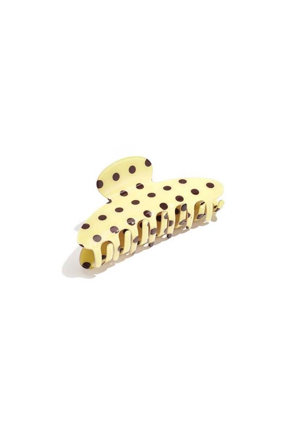 Haarclip polka dots - yellow