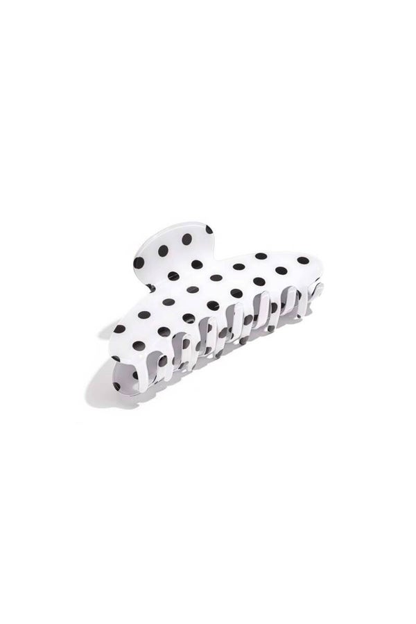 Haarclip polka dots - white