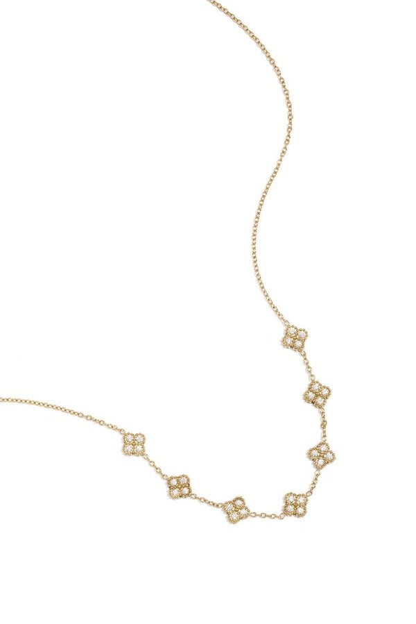 Ketting zirkonia klavertjes