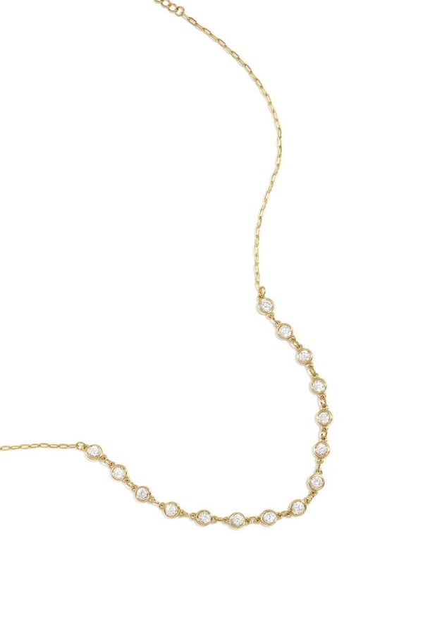 Ketting ronde zirkonia steentjes