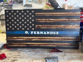 Customized Wooden Flag with Challenge Coin