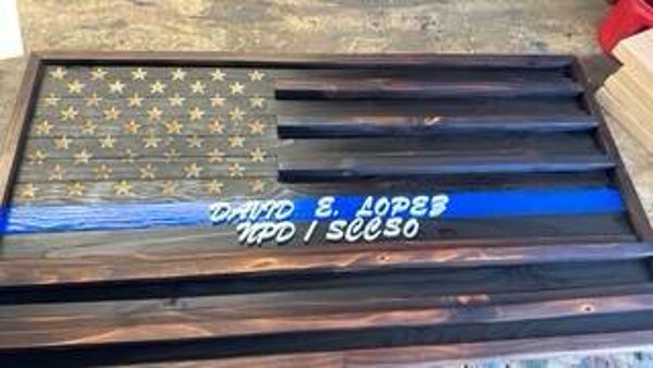 Customized wooden flag with challenge coin rack and frame