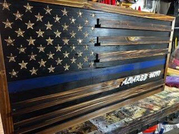 Customized Wooden Flag with Challenge Coin with Frame