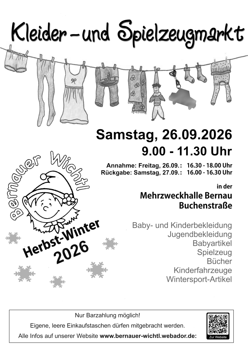 Plakat Kleider- und Spielzeugmarkt in Bernau