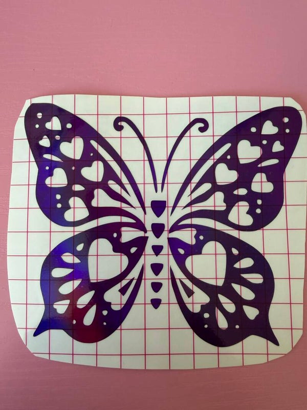 Holographic butterfly decal