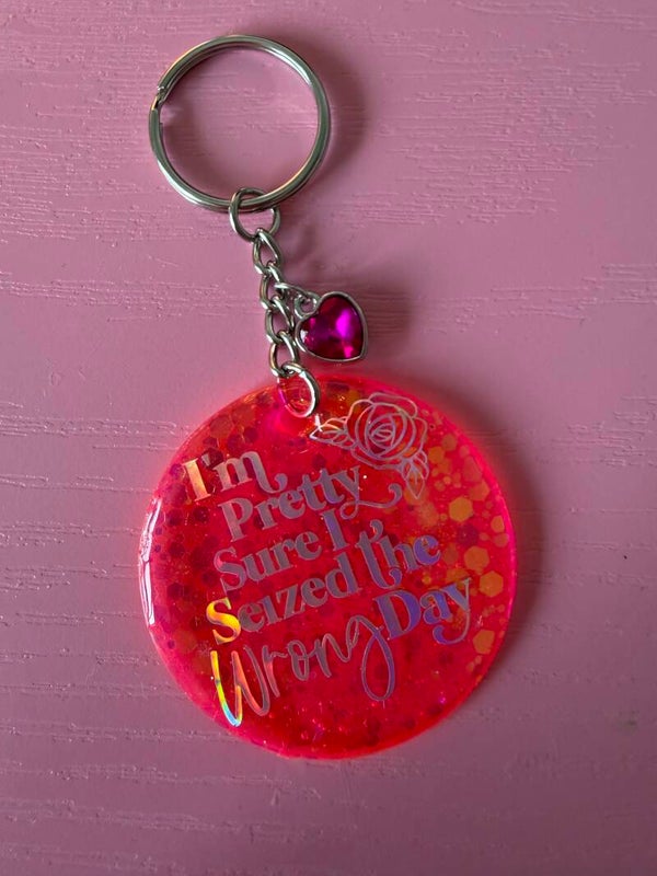 Wrong day keychain