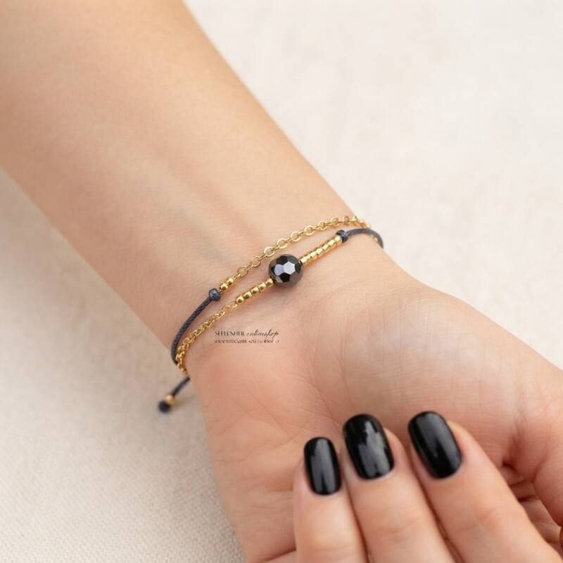 Schwarzes Achat Armband kaufen – echtes Achat Edelsteinarmband im Seelenheil Onlineshop