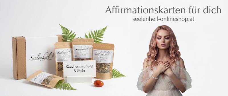 Affirmation des Tages & spirituelle Tageskarte ziehen: Kraftvolle Glaubenssätze und echte Edelsteine für deine innere Ausrichtung entdecken im Seelenheil Onlineshop.
