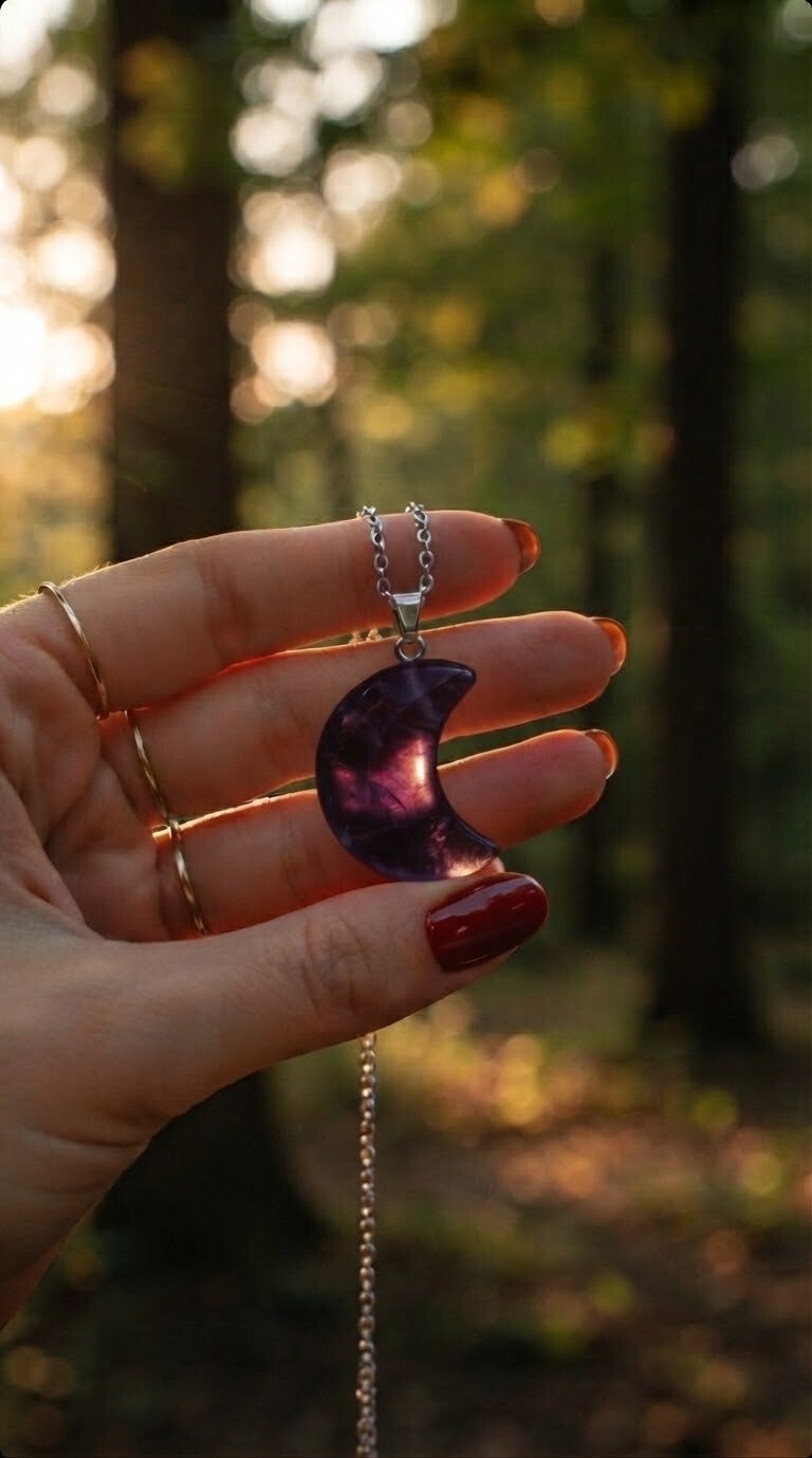 Amethyst Anhänger mit Kette als echter Heilstein Schmuck online kaufen im Seelenheil Shop
