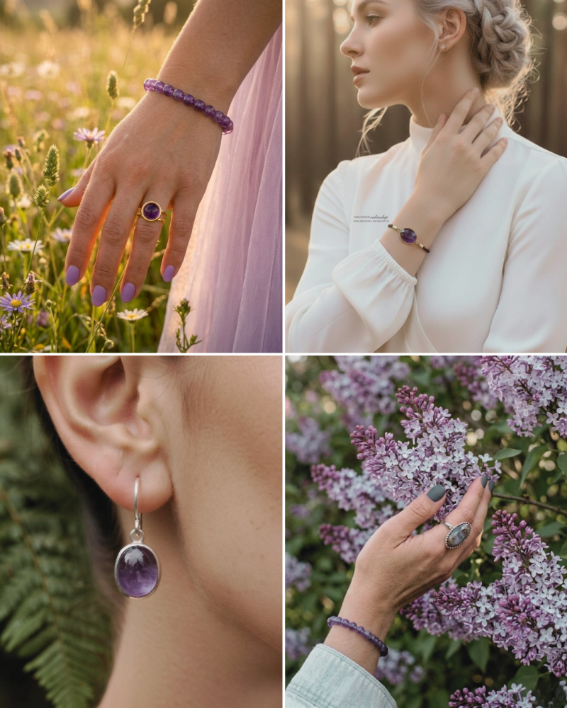 Amethyst Schmuck – Armband, Kette und Heilstein aus echtem Edelstein
